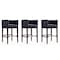 Manhattan Comfort Kingsley Barstool in Black and Dark Walnut (Set of 3) 3-BS012-BK - alternate 1